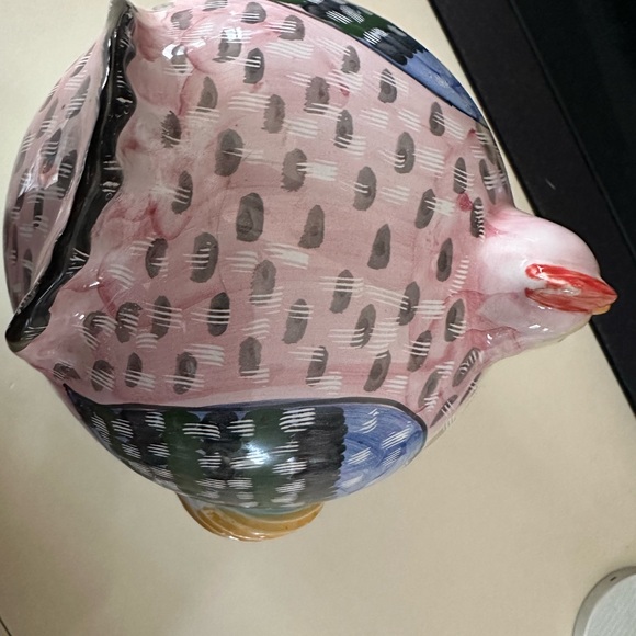 ITALICA ARS ITALY CERAMIC HEN SOUP TUREEN ON THE NEST DISH BOX Handpainted First - Picture 5 of 6